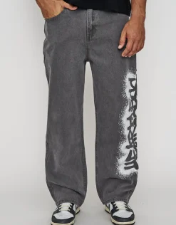 Heartless Baggy Fit Jeans in Grey