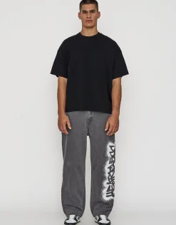 Heartless Baggy Fit Jeans in Grey