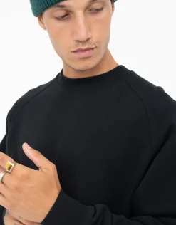 Heavyweight Raglan Crew Neck Sweat in Snow Marle