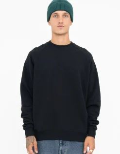 Heavyweight Raglan Crew Neck Sweat in Snow Marle