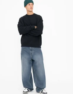 Heavyweight Raglan Crew Neck Sweat in Black