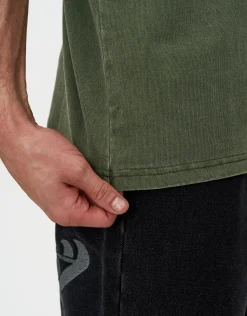 Heavyweight Regular Fit T Shirt in Olive Green