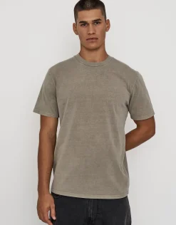 Heavyweight Regular Fit T Shirt in Olive Green