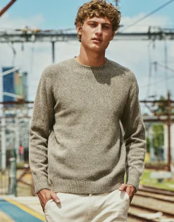 Heavyweight Waffle Crew Knit Jumper in Charcoal