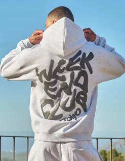 Heavyweight Weekend Club Hoodie in Snow Marle