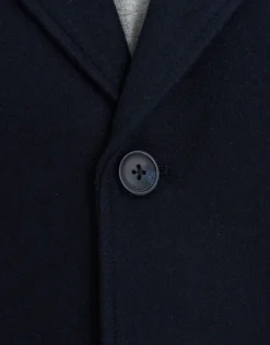 Heavyweight Wool Blend Overcoat in Navy