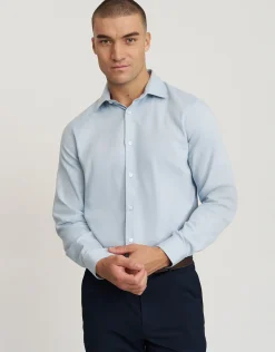 Herringbone Long Sleeve Dress Shirt in Grey