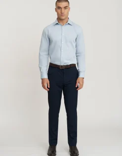 Herringbone Long Sleeve Dress Shirt in Grey
