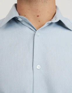 Herringbone Long Sleeve Dress Shirt in Grey