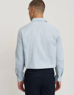 Herringbone Long Sleeve Dress Shirt in Grey