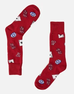 High Roller Dress Socks in Red