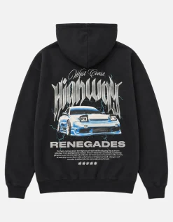Highway SX Oversized Hoodie in Black
