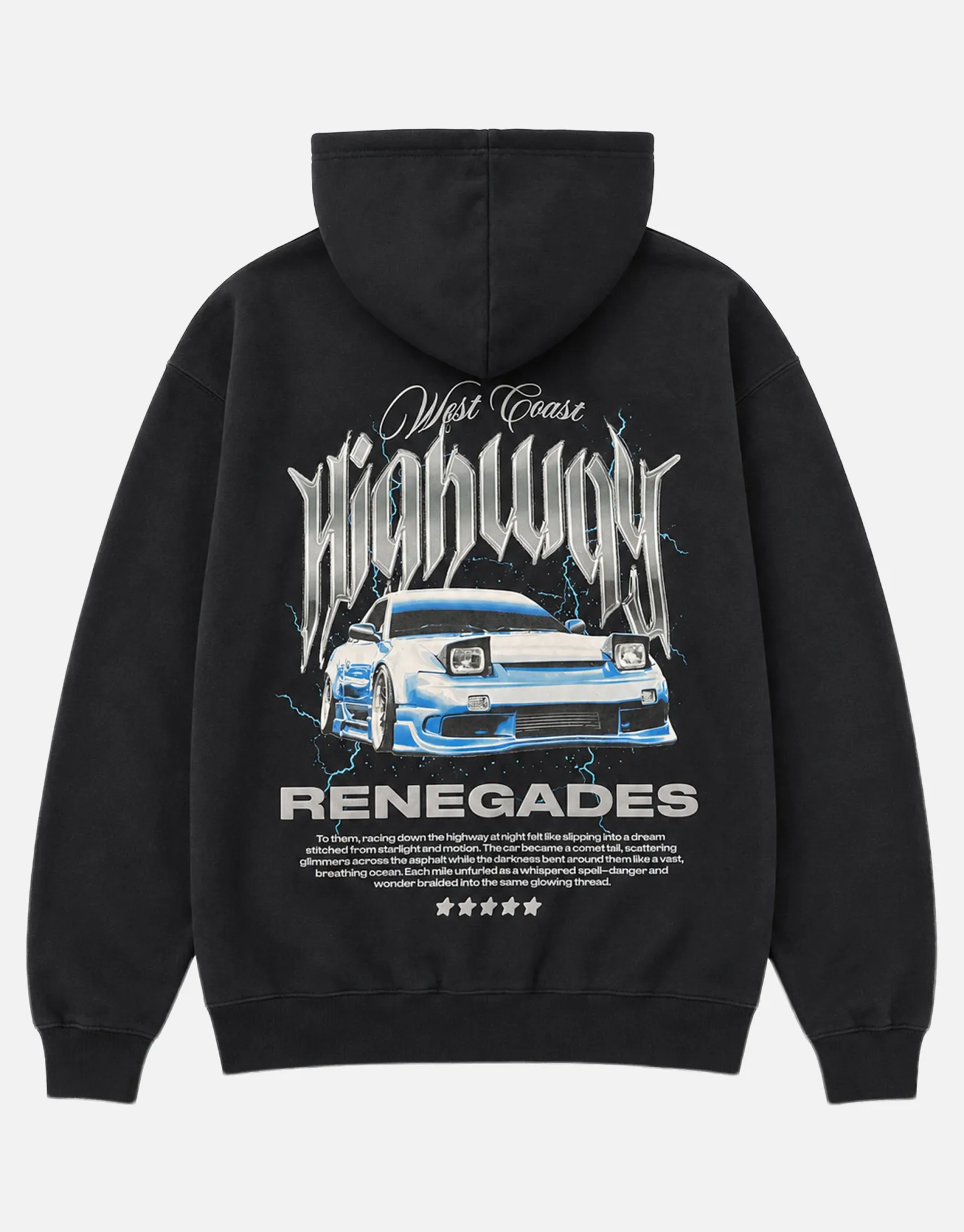 Highway SX Oversized Hoodie in Black