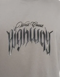 Highway SX Relaxed Fit T Shirt in Alloy Grey