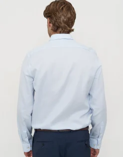 Honeycomb Long Sleeve Dress Shirt in Light Blue