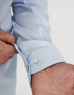 Honeycomb Long Sleeve Dress Shirt in Light Blue