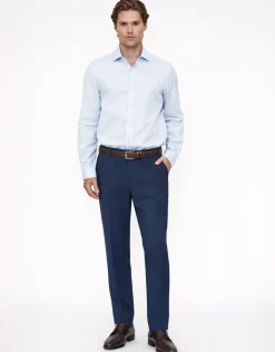 Honeycomb Long Sleeve Dress Shirt in White