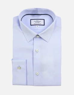 Honeycomb Long Sleeve Dress Shirt in White