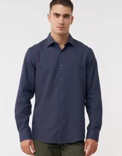 Honeycomb Texture Long Sleeve Dress Shirt in Slate