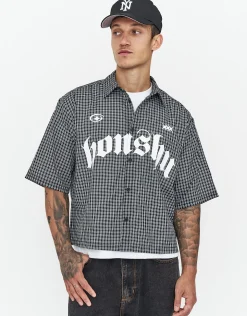 Honshu Cropped Short Sleeve Shirt in Black