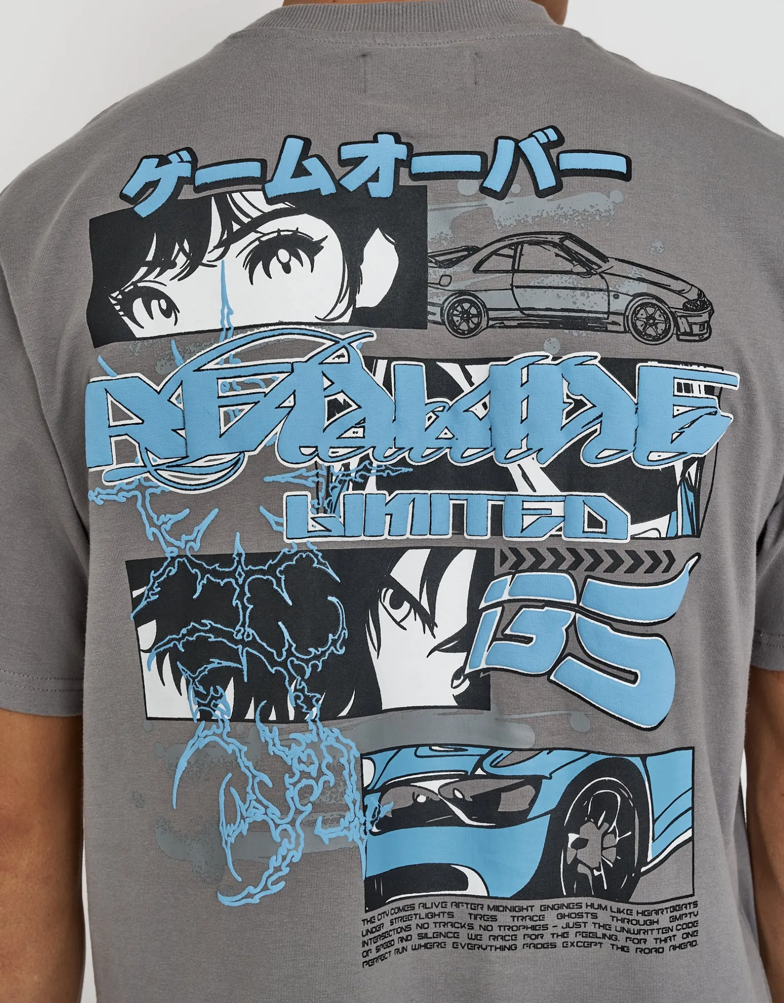 Hyper Car Relaxed Fit T Shirt in Pewter Grey