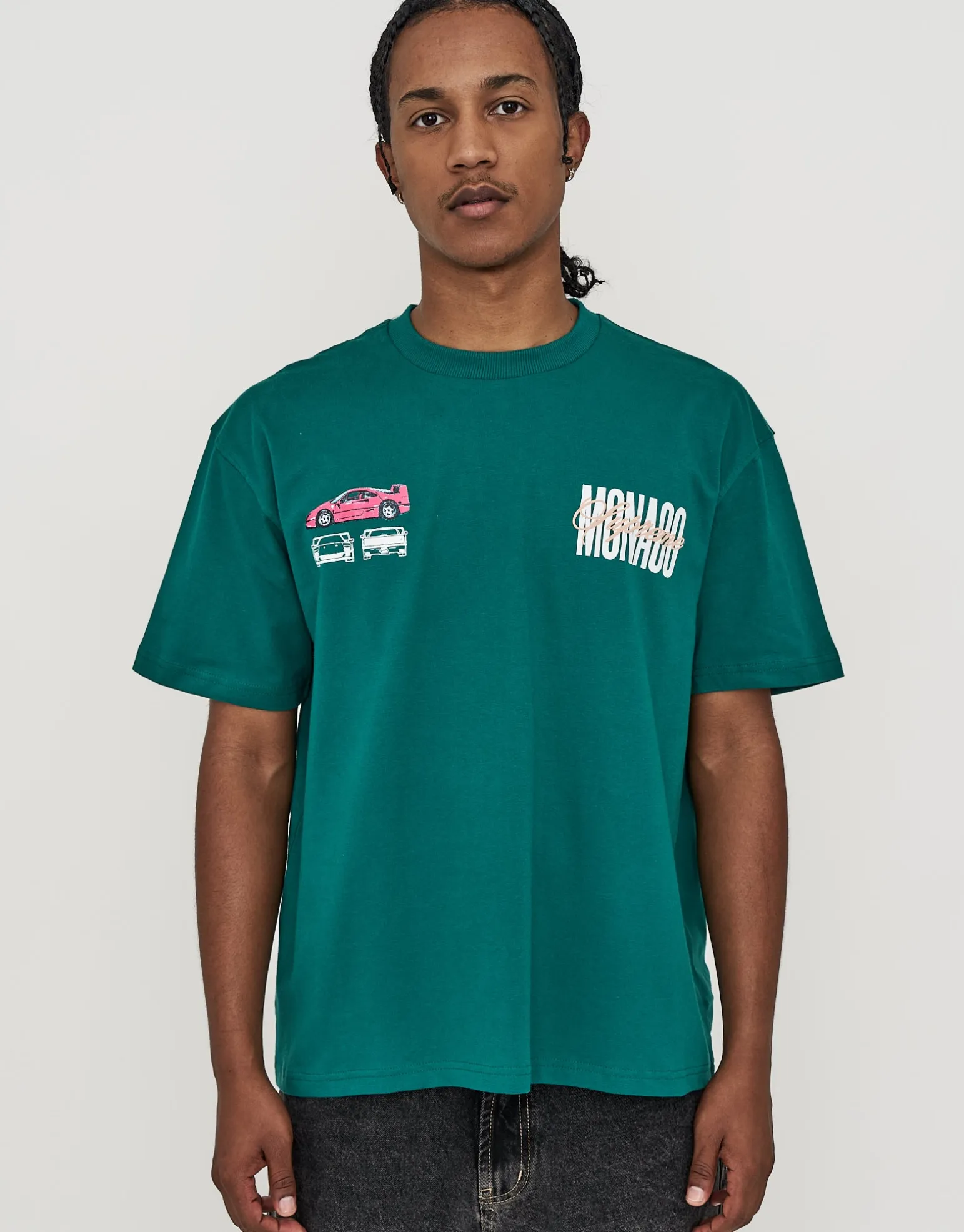 Hyper Car Relaxed Fit T Shirt in Pewter Grey
