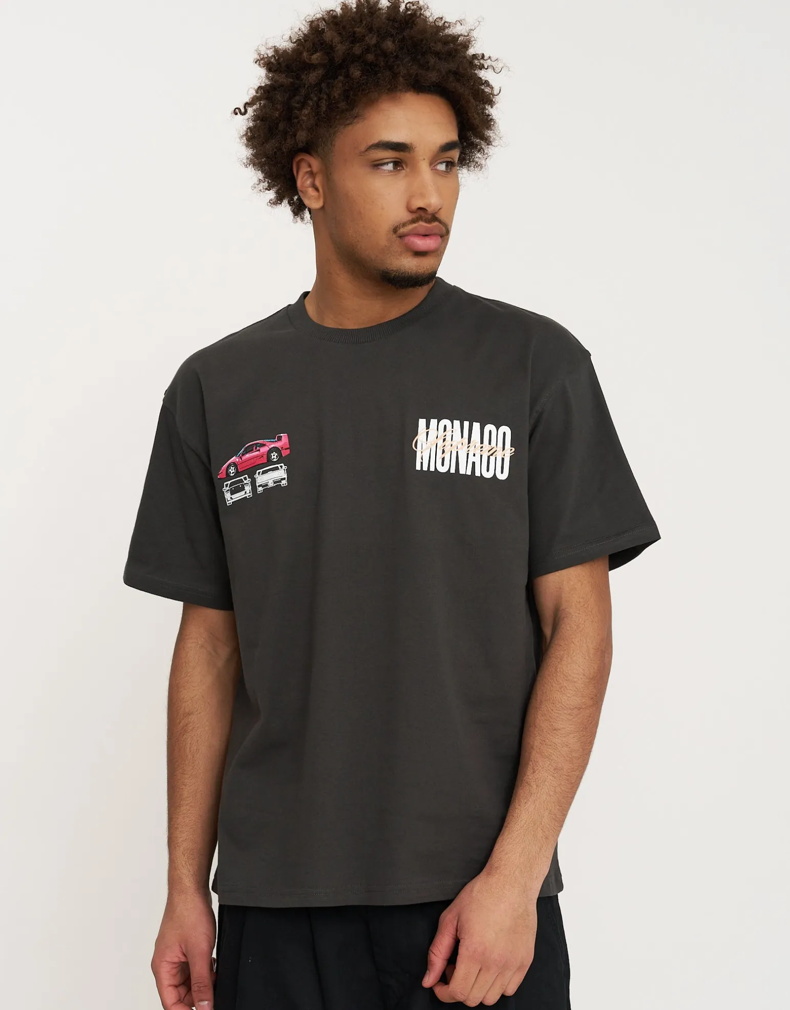 Hyper Car Relaxed Fit T Shirt in Pewter Grey