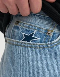 JManGo Baggy Fit Jorts in Blue Fade