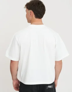 JManGo Cropped Relaxed Fit T Shirt in White