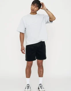 Jumbo Cord Shorts in Charcoal