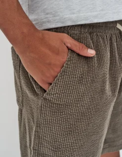 Jumbo Cord Shorts in Charcoal