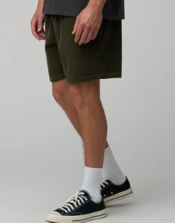 Jumbo Cord Shorts in Charcoal