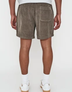 Jumbo Cord Shorts in Charcoal