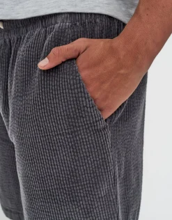 Jumbo Cord Shorts in Charcoal