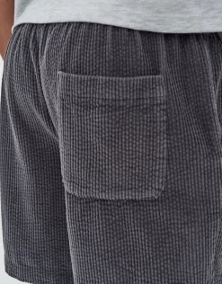 Jumbo Cord Shorts in Charcoal