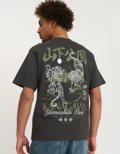Kanagawa Tiger Tee in Blanc