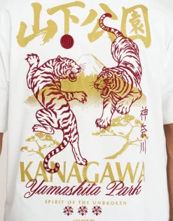 Kanagawa Tiger Tee in Blanc