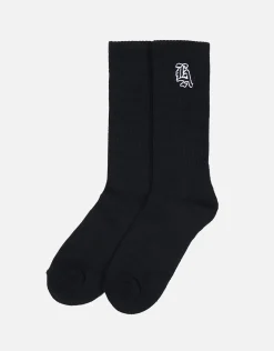 LA Embroidered Crew Socks in White