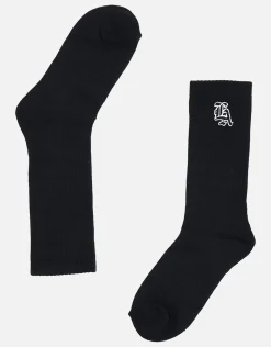 LA Embroidered Crew Socks in White