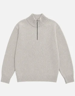 Lambswool Quarter Zip in Charcoal