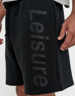 Leisure Baggy Fit Track Short in Black