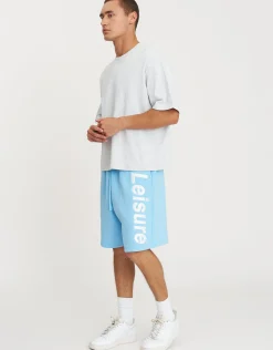 Leisure Baggy Fit Track Short in Snow Marle