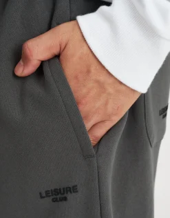 Leisure Club Baggy Track Pants in Pewter Grey