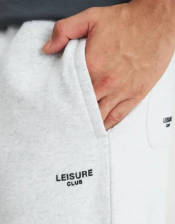 Leisure Club Baggy Track Pants in Snow Marle