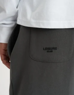 Leisure Club Baggy Track Pants in Snow Marle