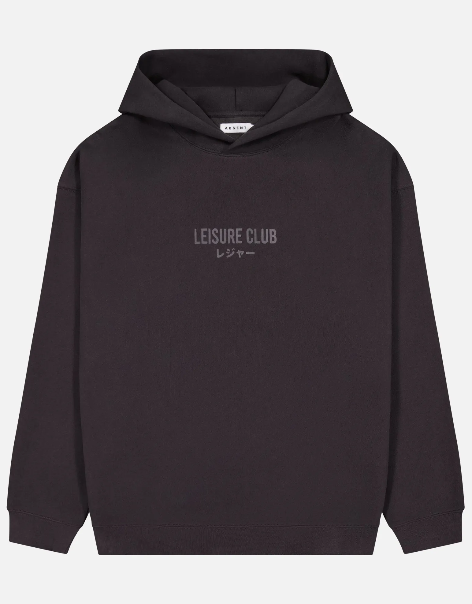 Leisure Club Print Oversized Hoodie in Black