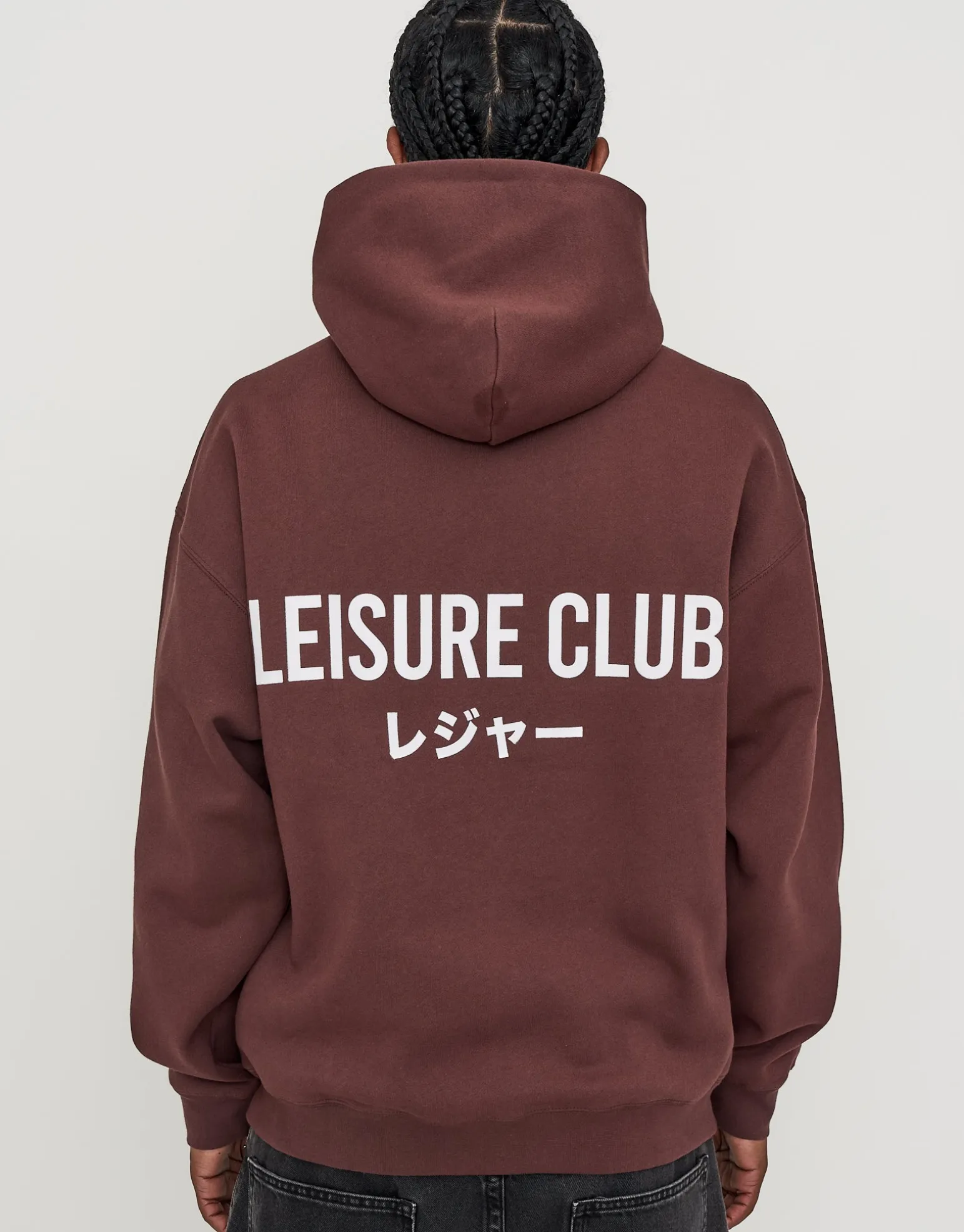 Leisure Club Print Oversized Hoodie in Black