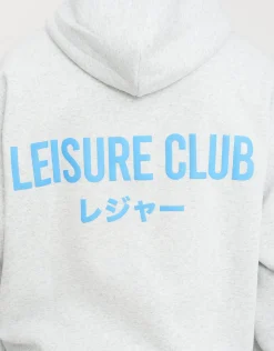 Leisure Club Print Oversized Hoodie in Black