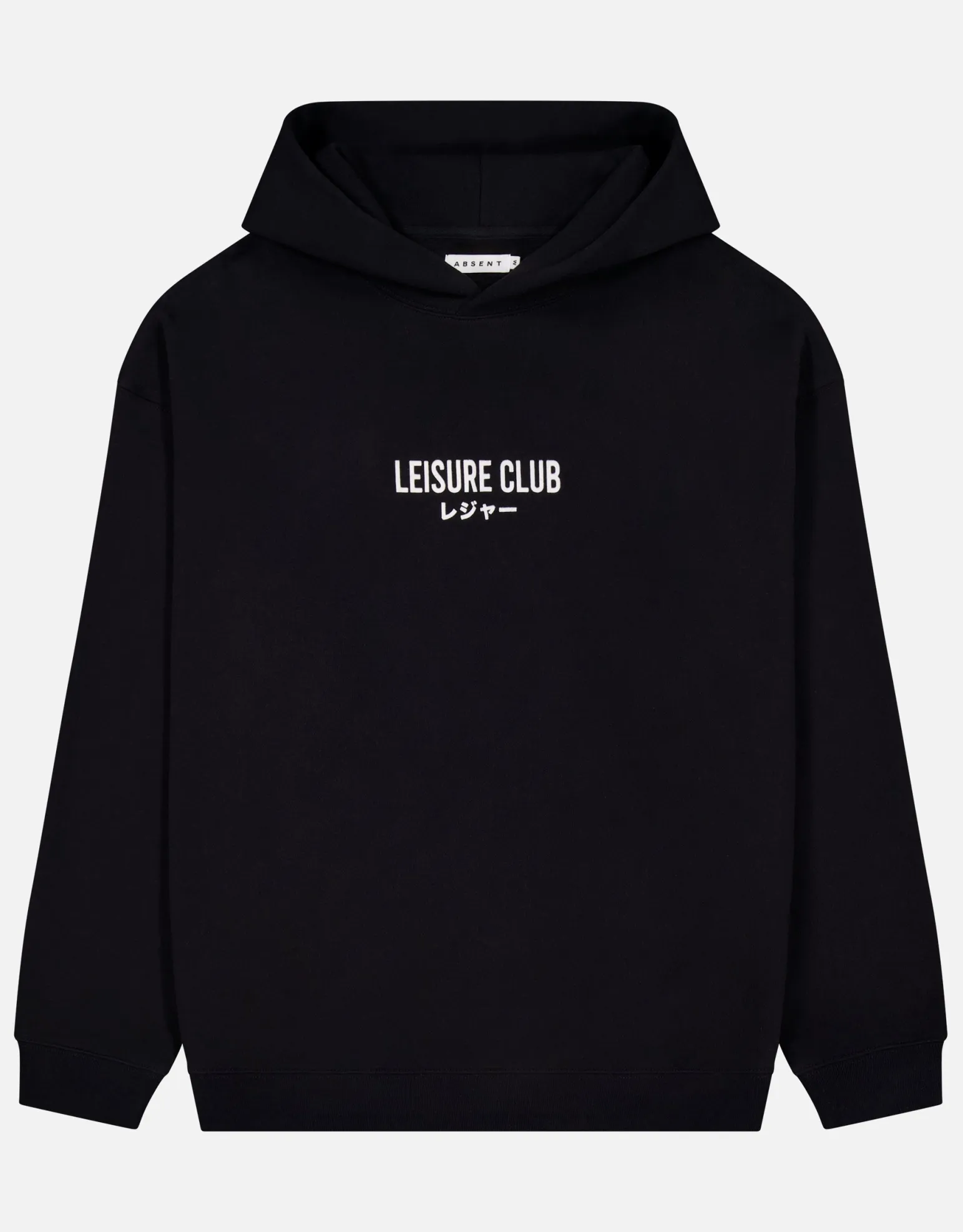 Leisure Club Print Oversized Hoodie in Black