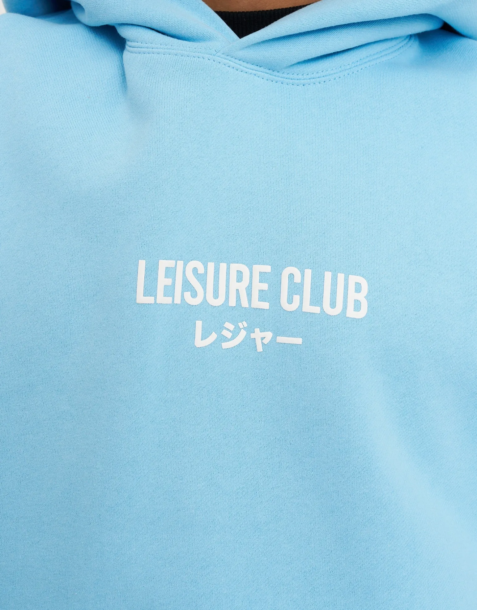 Leisure Club Print Oversized Hoodie in Black